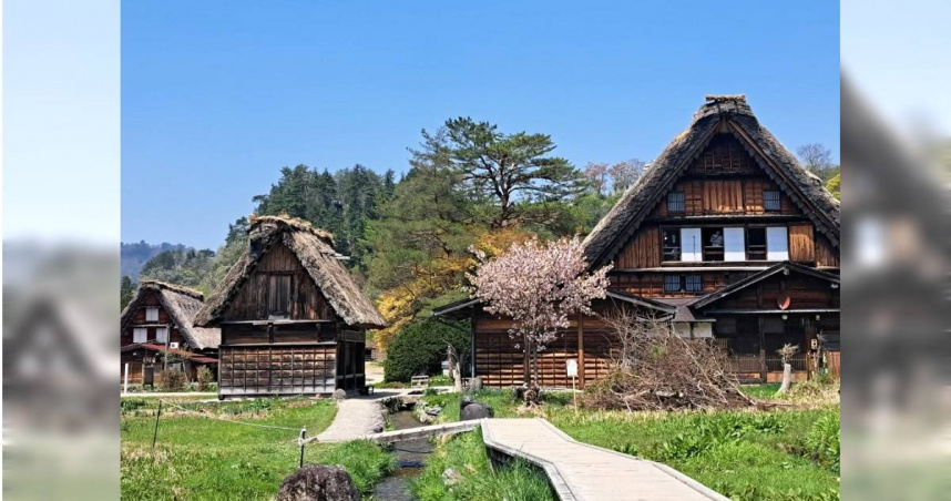 日本岐阜縣白川鄉合掌村傳出有西班牙遊客遭熊攻擊,官方緊急關閉展望台。(圖/翻攝自臉書/白川郷観光協会 Shirakawa-go Tourist Association)