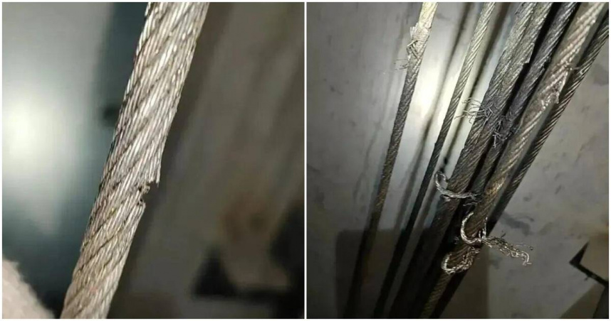近日，內蒙古呼和浩特市一處社區發生一起惡性的電梯破壞事件。該社區共50部電梯中，竟有23部電梯的承重鋼繩遭人惡意切割破壞。（圖／翻攝極目新聞）