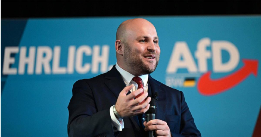 AfD的外交政策發言人弗恩邁爾（Markus Frohnmaier）。（圖／達志／美聯社）