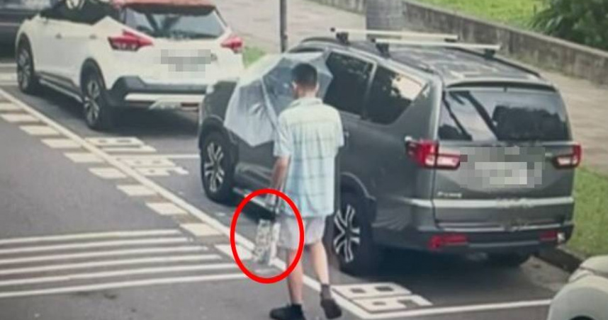 教授持藍波刀狂砍妹夫30多刀致死　行兇前戴手套、晴天撐透明傘全被拍