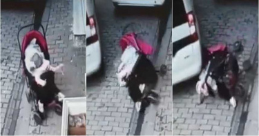 媽忙血拚留2歲女在店外 小腳亂踢推車往後嚕…栽落街道險被輾爆頭
