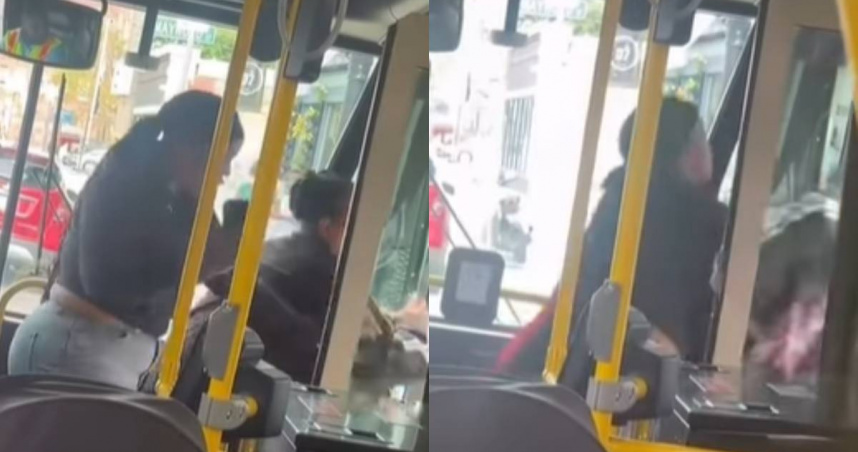 美國女子與老婦人爆發爭吵，一氣之下竟把婦人推下公車。（圖／翻攝自Instagram／spicyboston）