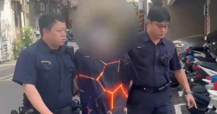 汪男將歪腦筋動到前東家上，砸門行竊遭警方逮補。（圖／翻攝畫面）