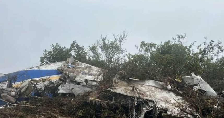 哥倫比亞奧卡尼亞發生飛機墜毀事故現場。（圖／哥倫比亞民航局）