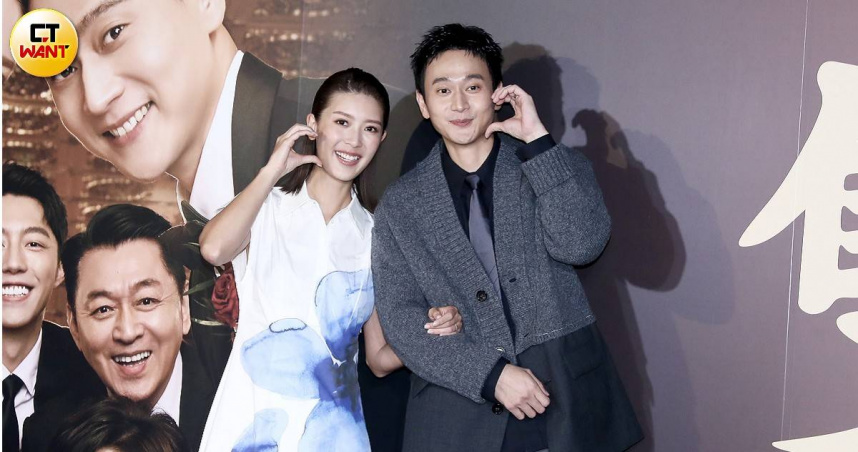 劉冠廷與余香凝首度合作《雙囍》，這也是他們第一次拍賀歲片。（圖／侯世駿攝）