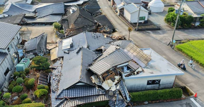 日本熊本地區發生芮氏規模7.1強震後，餘震活動持續受到關注。（圖／達志／美聯社）