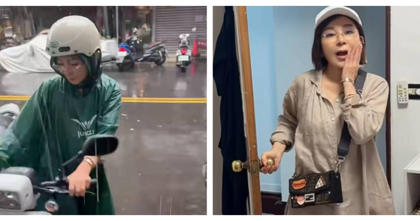 王彩樺暴雨騎機車「全身濕透」！還狂爬4樓　原因曝光網看傻