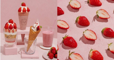 草莓控注意啦！gelato pique café 推出香甜「草莓樂園可麗餅」、「草莓蜂蜜奶昔」…超夢幻粉色甜點期間限定推出。（圖／品牌提供）