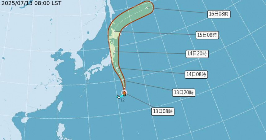 今年第5號颱風「百合」生成。（圖／中央氣象署）