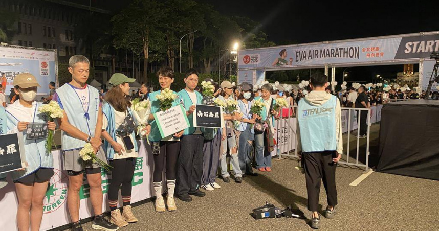 空服員工會赴長榮航空馬拉松活動抗議。（圖／報系資料照）