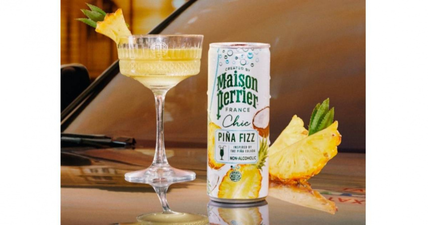 沛綠雅鳳梨可樂達蘊含豐沛氣泡與迷人果香的優雅碰撞，完美復刻經典調酒的迷人層次，享受優雅鬆弛，舉杯盡現個人品味。（圖片提供／Maison Perrier沛綠雅）