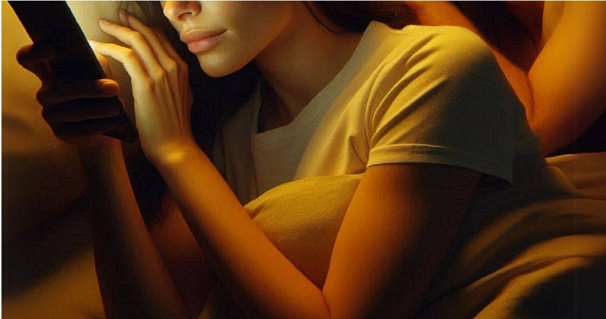 她在婚禮結束後翻看丈夫手機對話，當場察覺異狀震驚落淚。（示意圖／Pixabay）