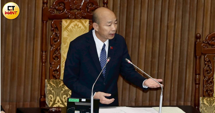 韓國瑜表示，行政權與立法權間的對抗，不能讓國家陷入危險與動盪，否則將有愧人民所託。（圖／侯世駿攝）