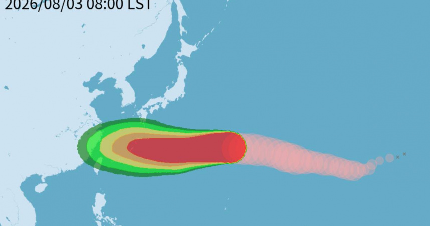 白海豚颱風最新路徑。（圖／氣象署提供）