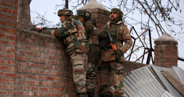 駐守在邊境的印度軍隊。（圖／達志／路透社）