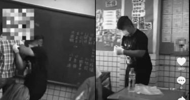 屁孩持剪刀作勢捅老師背、笑稱「純屬娛樂」 網怒:現在孩子怎麼了