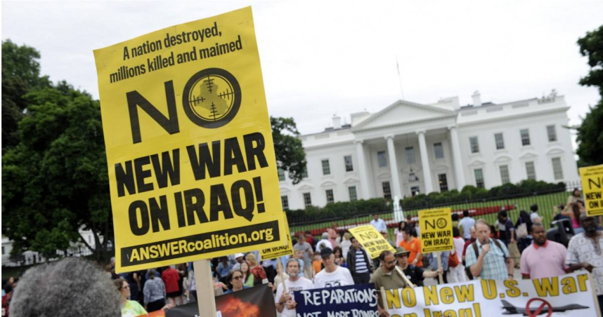 圖為2014年歐巴馬時期的反戰示威活動。（圖／達志／美聯社）