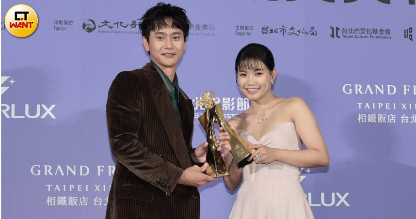劉冠廷、林怡婷分別奪得第28屆台北電影獎最佳男主角、最佳女主角，成為本屆新科影帝、影后。（圖／黃耀徵攝）