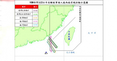 美大選在即!8架次共機侵我西南空域 擾台規模9月以來第3大
