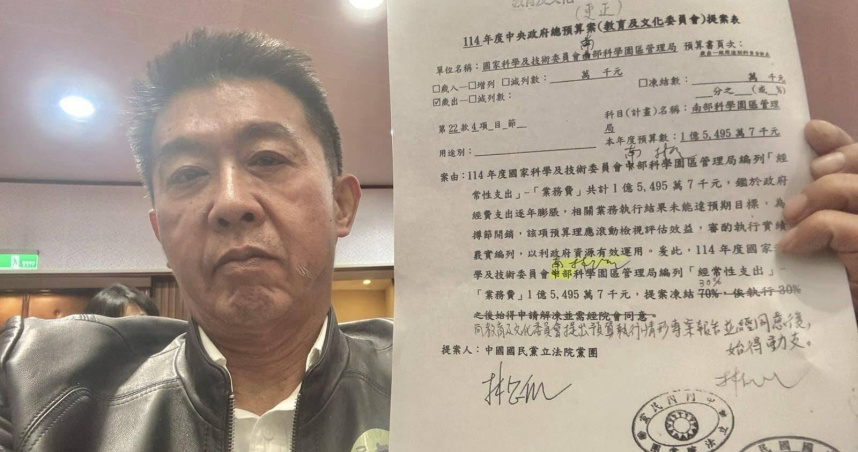 立委許智傑說，藍白刪預算刪到不講理，5大惡行惡狀讓全民受害。（圖／許智傑辦公室提供）