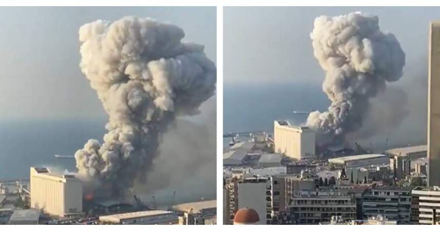 伊朗港口傳出爆炸，目前死傷不明。（圖／翻攝自X）