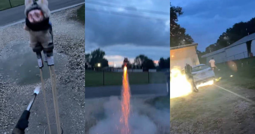 Labubu煙火升天後，突然90度轉彎直衝人群。（圖／翻攝自IG／andrewjalbrecht）