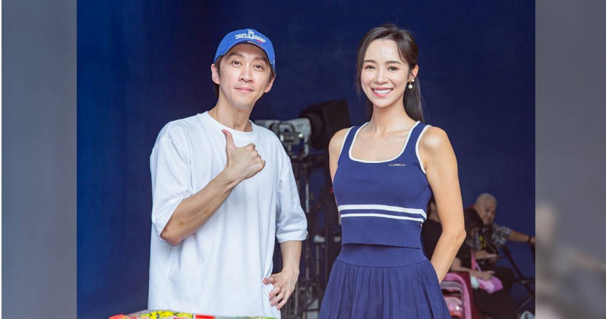 陳漢典(左)開拍電影《立入禁止》，與康茵茵組CP。（圖／飛行圓影業）