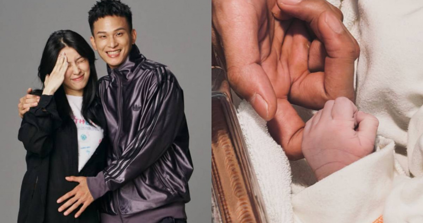 茄子蛋黃奇斌36歲當爸爸了！　曬「女兒小手照」喊：爸愛妳