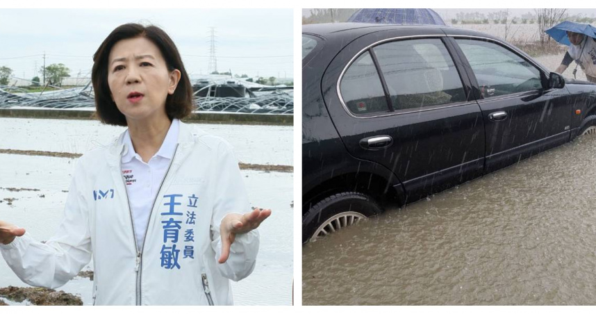 立委王育敏在臉書分享考察途中車輛拋錨情形，提醒民眾避免外出。（圖／翻攝自臉書，下同）