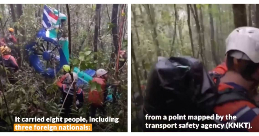 印尼搜救人員在惡劣天候下持續進行搜救任務，目前仍有7人失聯。（圖／翻攝自X，@thejakartaglobe）