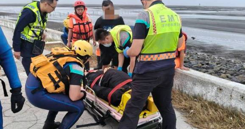 彰化釣客冒險入漢寶濕地險被強風困斃。（圖 ／翻攝畫面）