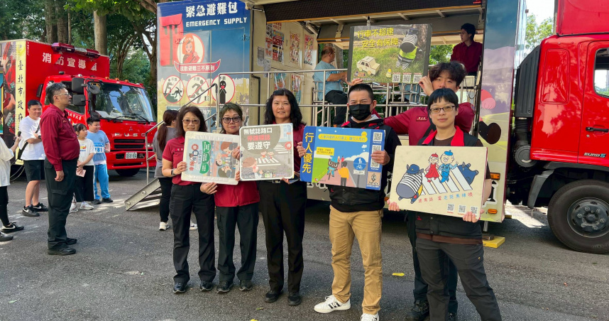 北市交大於亞特盃運動會上宣導交通安全。（圖／翻攝畫面）