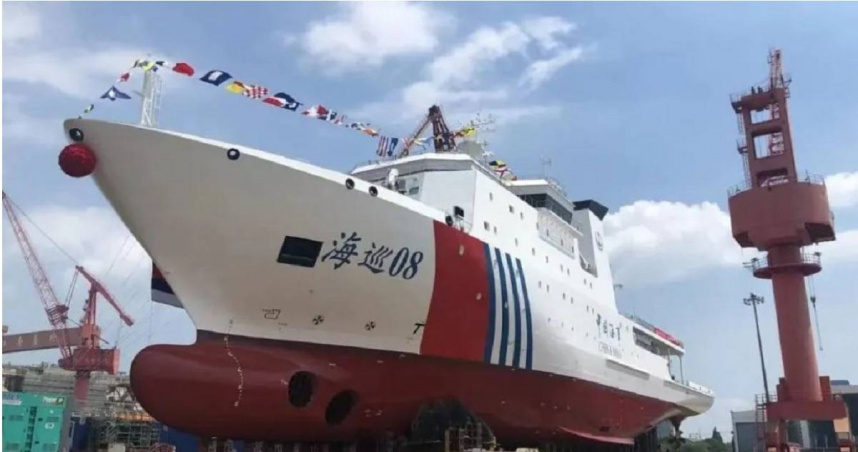 在此次5天海上執法行動期間，北京派出「海巡08輪」執行調查任務。（圖／翻攝自《百度》）