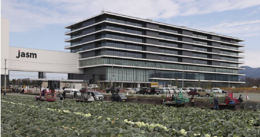 台積電（TSMC）子公司「日先進」（JASM）位於熊本縣菊陽町的工廠。（圖／達志／美聯社）
