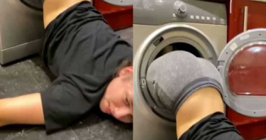 女大生喝嗨「鑽烘衣機」!屁股一抬卡住了…3消防壯漢看傻眼