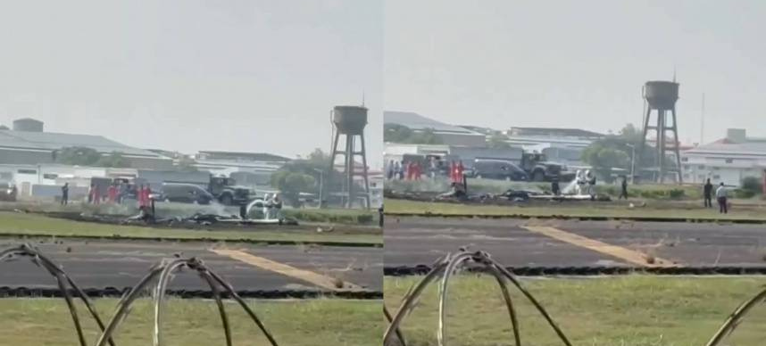空軍岡山基地一架T-34初級教練機2日上午執行訓練任務期間，因故於岡山基地附近發生墜毀事故，造成機上2名飛行員不幸殉職。