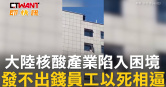 圖說-大陸核酸產業陷入困境　發不出錢員工以死相逼