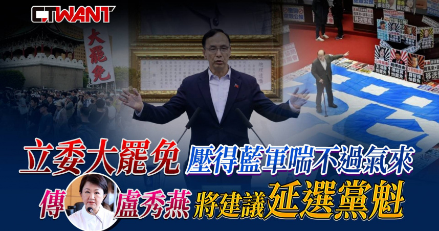 圖說-立委大罷免壓得藍軍喘不過氣來 傳盧秀燕將建議延選黨魁