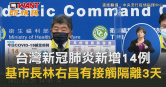 圖說-台灣新冠肺炎新增14例　基隆市長林右昌有接觸隔離3天